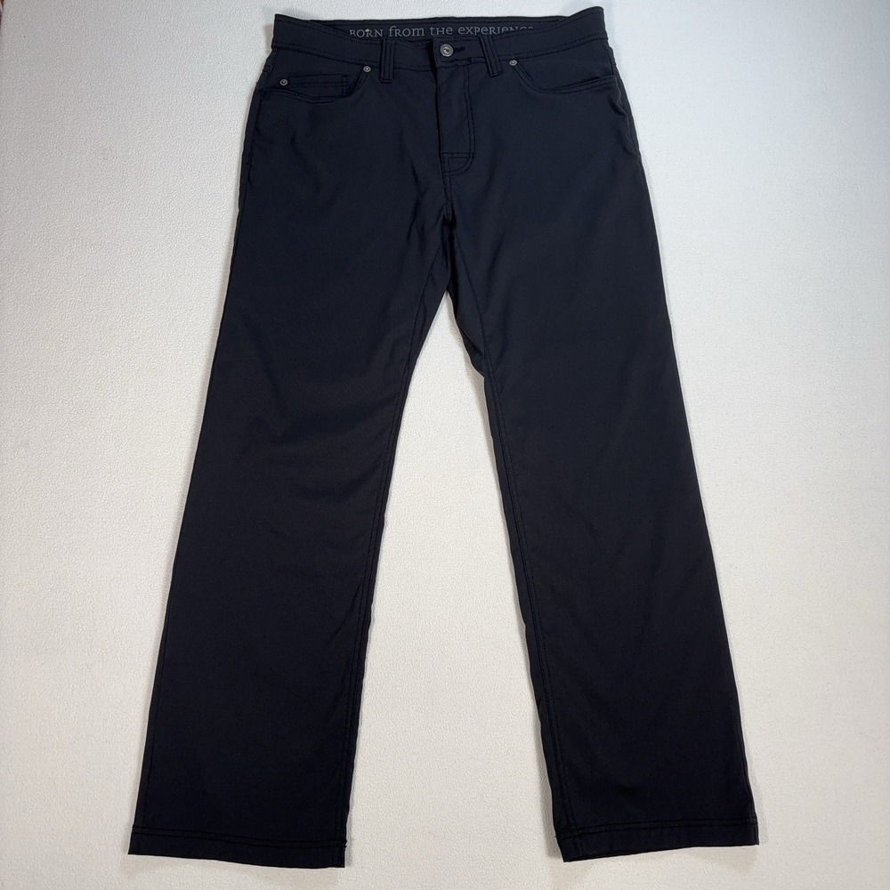 Prana Brion Pants Men's 34x30 Black Slim Fit Straight Leg Hiking Outdoor